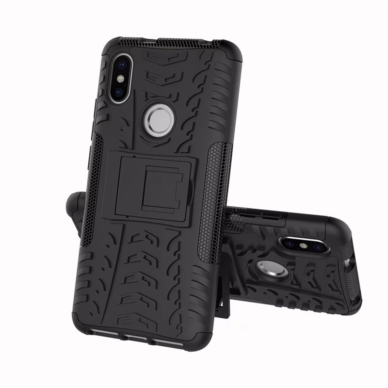 Case Xiaomi Redmi Note 5 #เคสฝาหลังกันลื่น Cool Tyre Pattern Kickstand (PC + TPU)