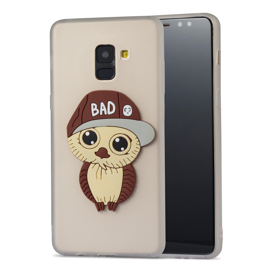 Case Samsung Galaxy A8+ (2018) #เคสฝาหลังนิ่มลายนกฮูกใส่หมวก 3D น่ารัก Cute 3D Owl with Cap Pattern Gel