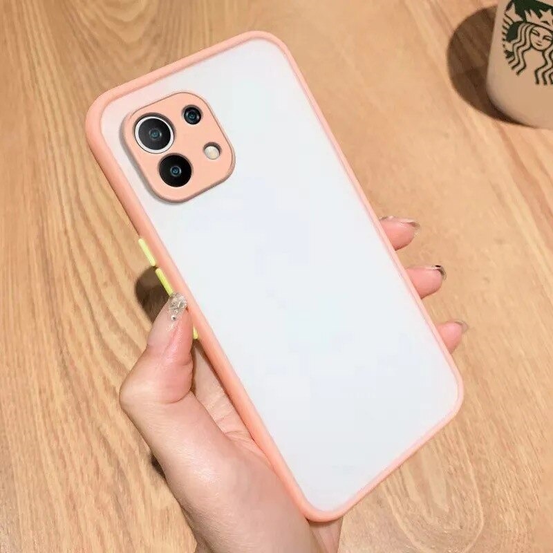 เคส Xiaomi Mi 11 #เคสฝาหลังขอบซิลิโคนิ่ม Fashion Color Liquid Frame Anti-fall Phone Case