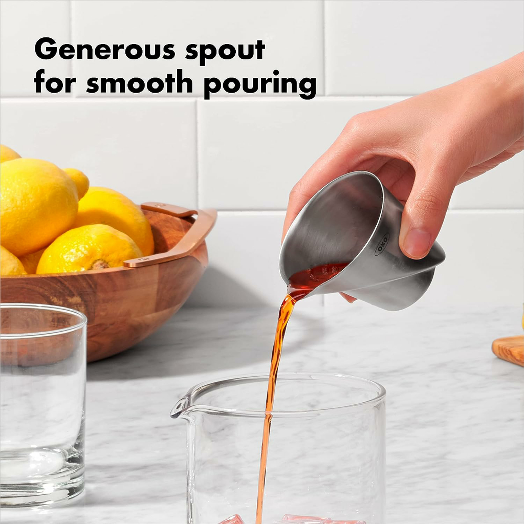 OXO® Steel Angled Measuring Jigger จิกเกอร์ ถ้วยตวงสแตนเลส