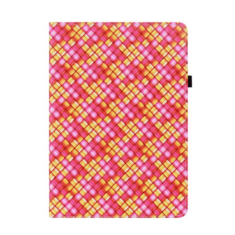 เคส Samsung Galaxy Tab S7 FE 12.4"(T730,T736) #เคสฝาพับหนัง PU แบบลายสานมีช่องใส่บัตร ตั้งได้ Leather Tablet Stand Cover with Card Holder