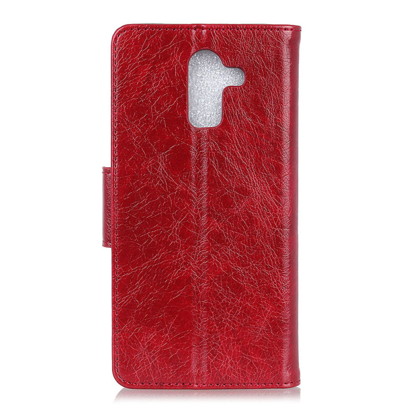 เคส Samsung Galaxy J8 (2018) #เคสฝาพับหนังแยกคุณภาพดี Textured Split Leather