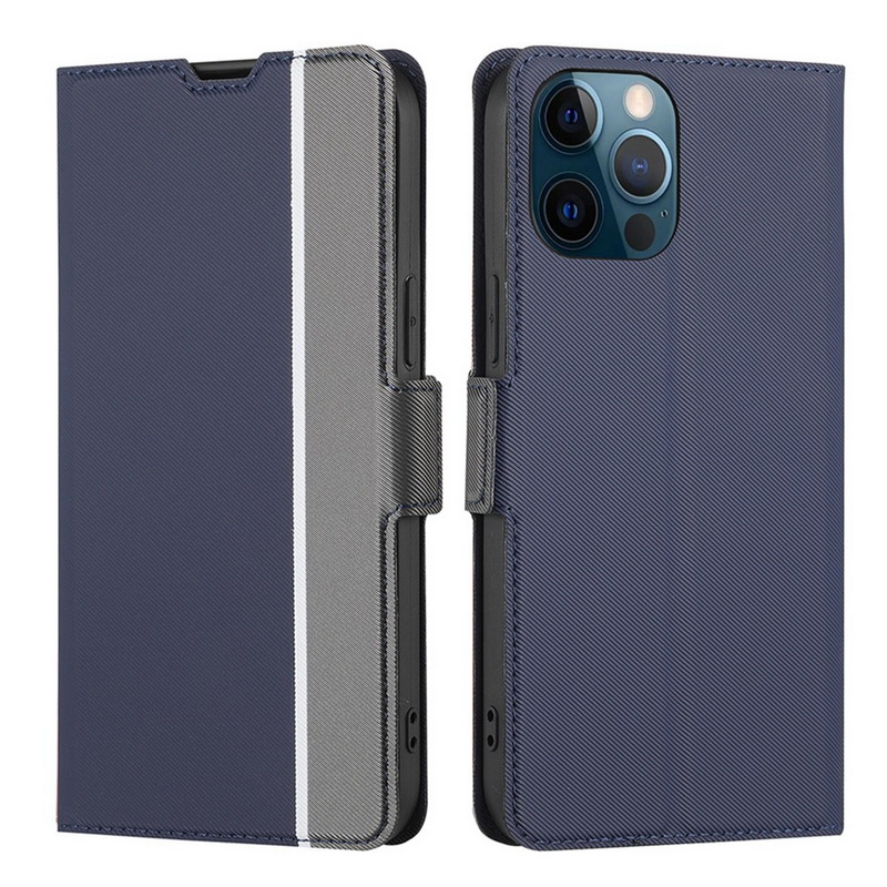 Case iPhone 13 Pro Max #เคสฝาพับหนัง PU สไตล์กระเป๋าสตางค์สีทูโทรมีช่องใส่การ์ด Luxury