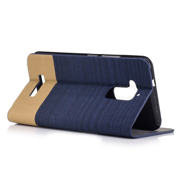 Case Asus Zenfone 3 MAX ZC520TL เคสหนังฝาพับ Bi-color Canvas Flip Leather Card Holder Case