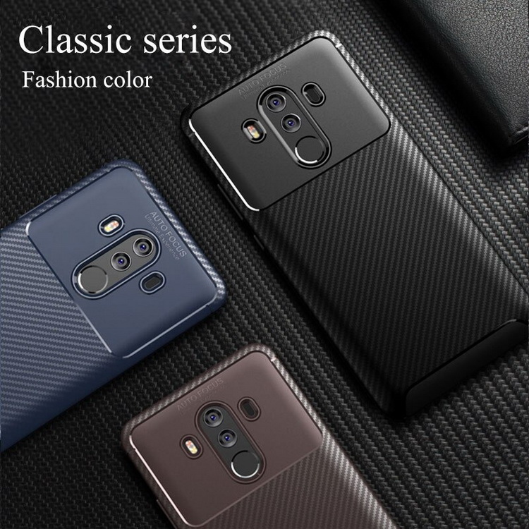 เคส Huawei Mate 10 Pro #เคสฝาหลังนิ่ม Carbon Fiber Anti-drop TPU Protection