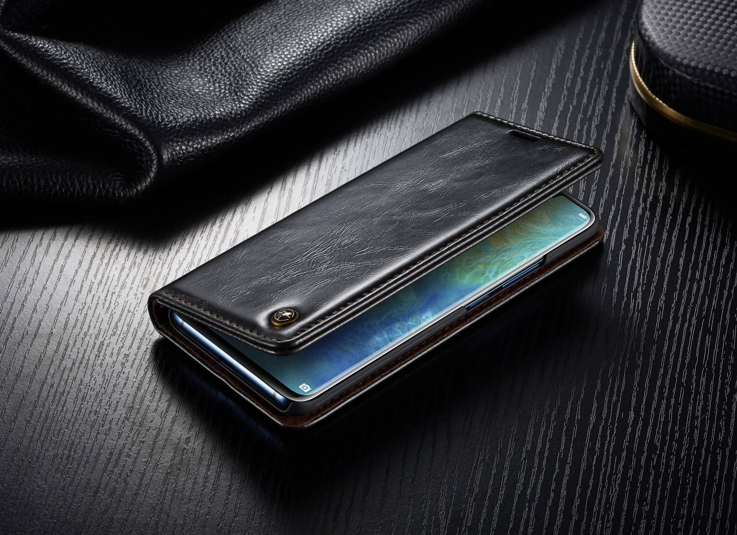 Case Huawei Mate 20 Pro #เคสฝาพับสไตล์กระเป๋าสตางค์ CASEME Oil Wax PU Leather Retro Wallet เคสคุณภาพดีราคาถูก
