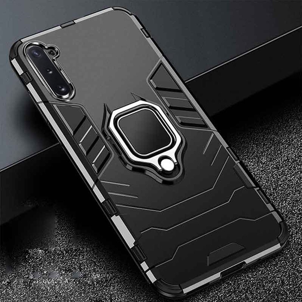 Case Galaxy Note 10 #เคสฝาหลังพลาสติกแข็ง +TPU Hybrid Case มีแหวนสวมนิ้วโลหะ