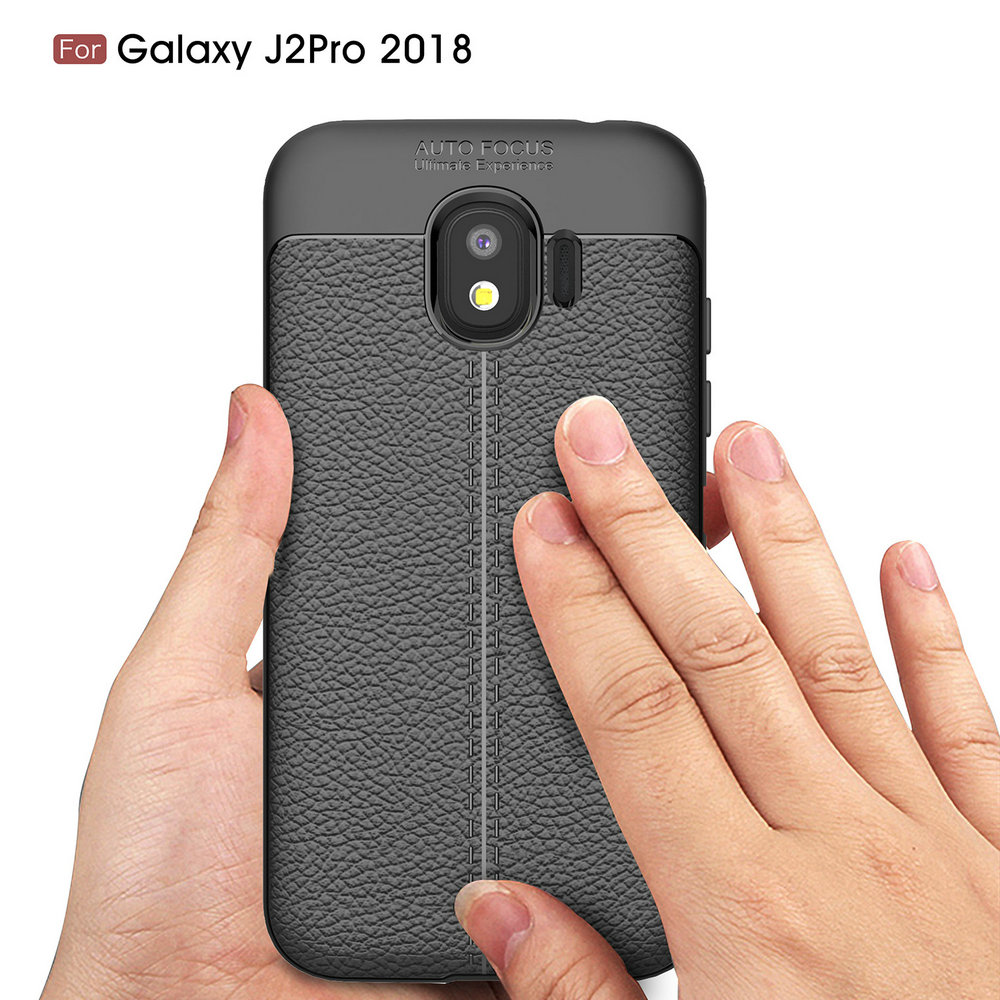 Case Samsung Galaxy J2 Pro 2018 #เคสฝาหลัง TPU นิ่มผิวลิ้นจี่ช่วยป้องกันลายนิ้วมือและกันลื่นได้ดี