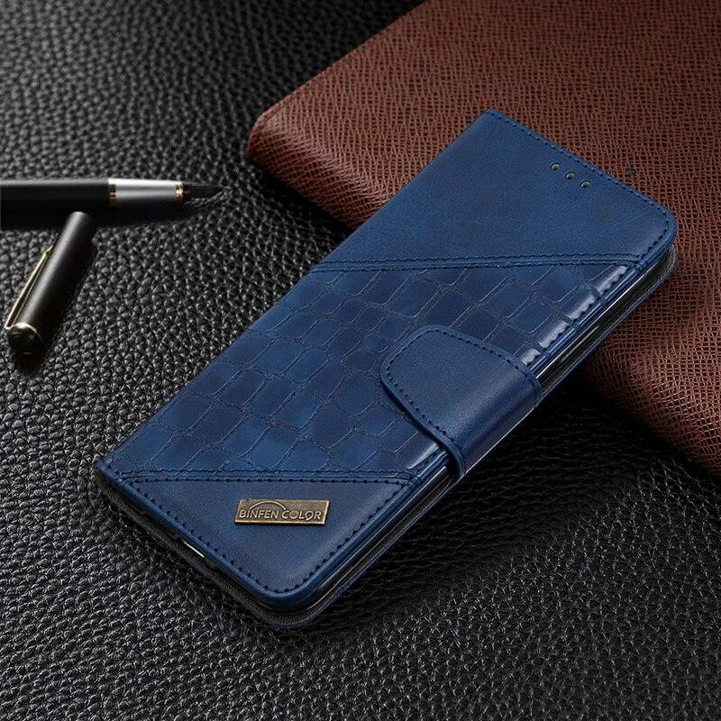 เคส Samsung Galaxy A32 #เคสฝาพับหนัง PU ลายนูนมีช่องเสียบบัตร Luxury Crocodile Texture Wallet Emboss Leather Stand Phone Case