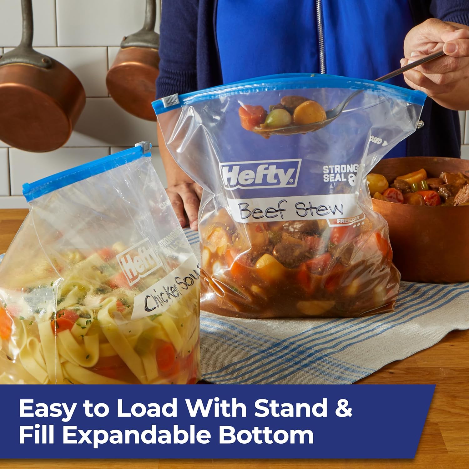 Hefty® Freezer Slider Gallon 25, 40, 60 Bags ถุงเก็บของ อาหารแช่แข็ง ถุงอเนกประสงค์
