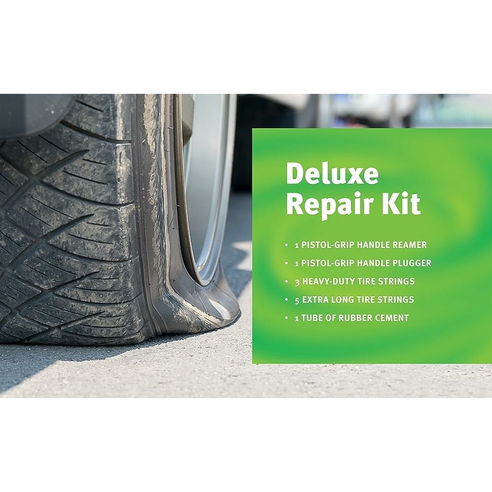 Slime® Deluxe Tire Repair Plug Kit, Tools and Glue 11 Pieces ชุดอุปกรณ์ปลั๊กซ่อมยาง
