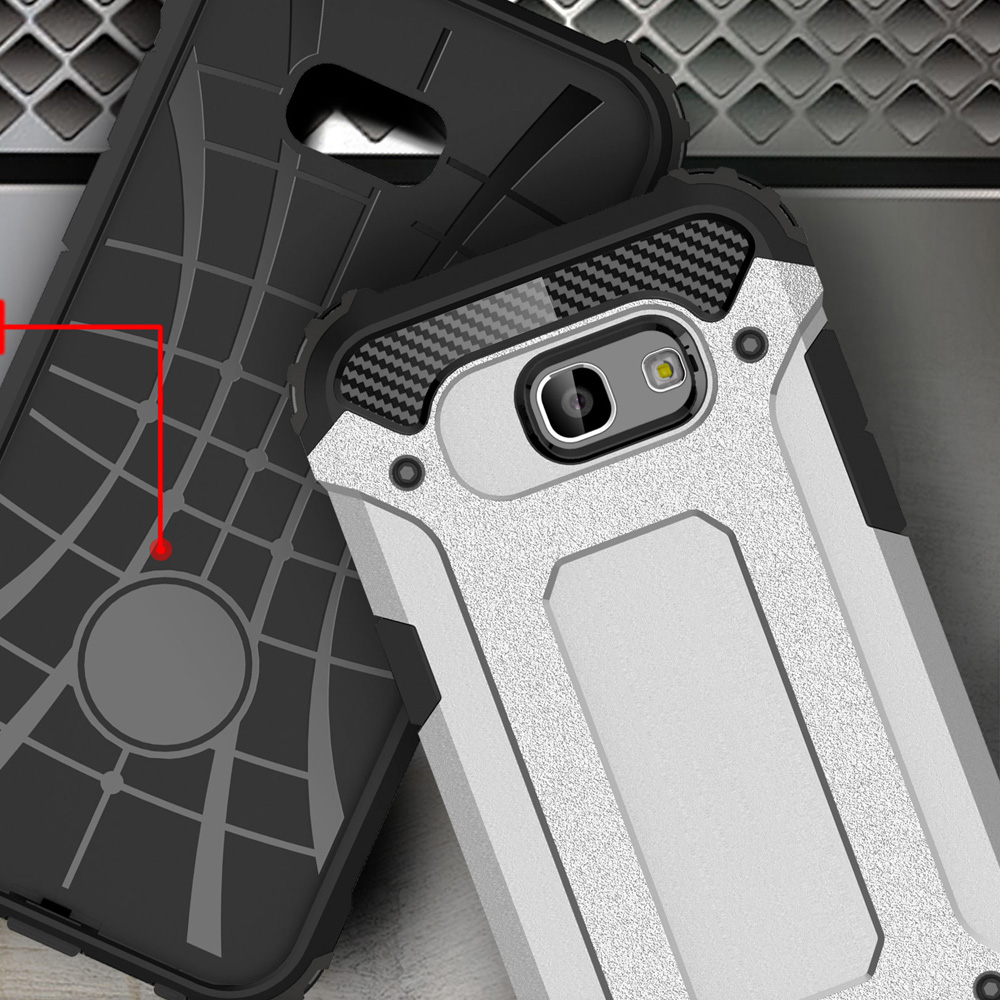 Case Samsung Galaxy A7 2017#เคสฝาหลังไฮบริดกันกระแทก Armor Guard PC + TPU สีบรอนซ์ #พร้อมส่ง