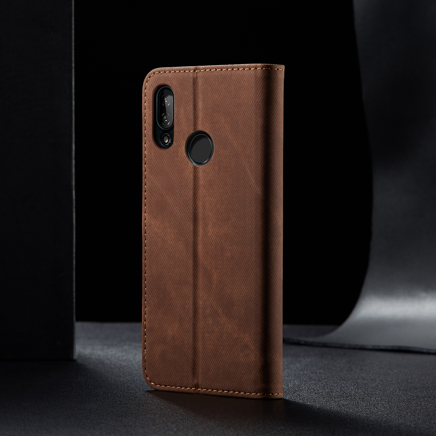 Case Huawei Y9 (2019) #เคสฝาพับสไตล์ย้อนยุคผิวผ้ายีนส์แบบกระเป๋าสตางค์