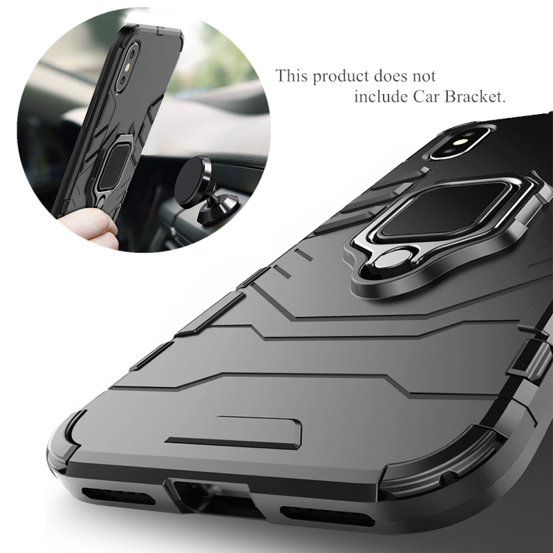 Case Huawei Y9 Prime 2019 #เคสฝาหลังพลาสติกแข็ง +TPU Hybrid Case มีแหวนสวมนิ้วโลหะ