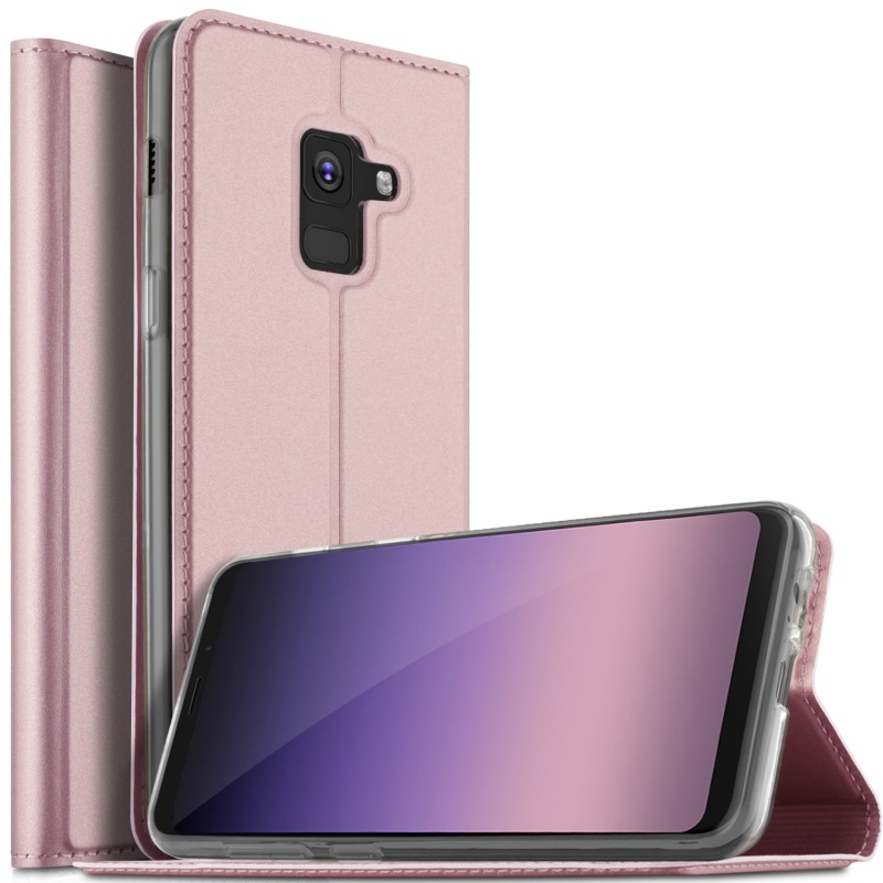 เคส Samsung Galaxy A8 Plus (2018) #เคสฝาพับ Flip Smart Leather Stand Case มีที่ใส่การ์ดสวยงามทันสมัย