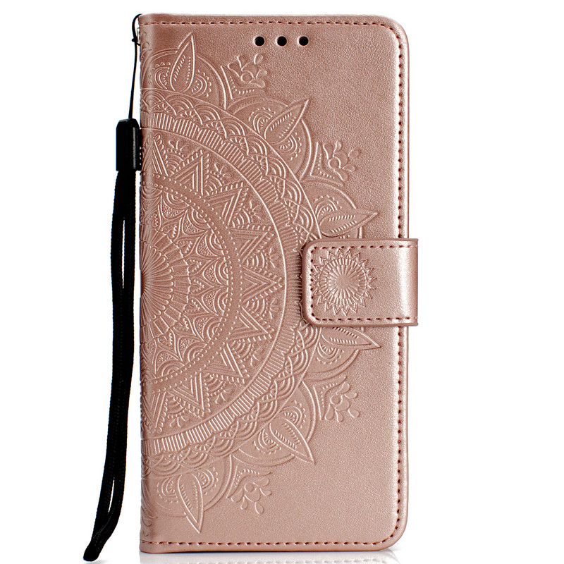 เคส Redmi Note 9T 5G #เคสฝาพับหนัง PU ปั้มลาย Imprint Mandala Flower