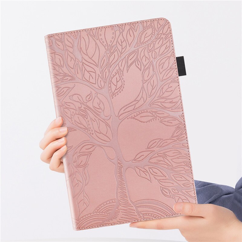 เคส Samsung Galaxy Tab S6 Lite 10.4 SM-P610 P615 P617 #เคสฝาพับหนัง PU ลายต้นไม้ Life Tree Print Leather Stand Smart Case Cover