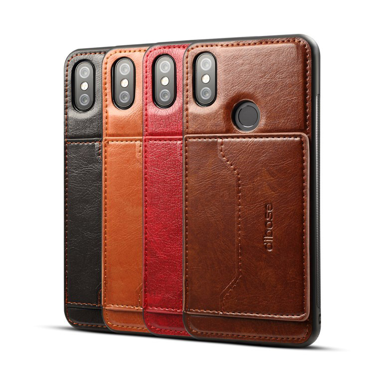 เคส Xiaomi Mi A2 #เคสฝาหลัง TPU เคลือบหนัง PU Crazy Horse Leather Coated PC + TPU Hybrid
