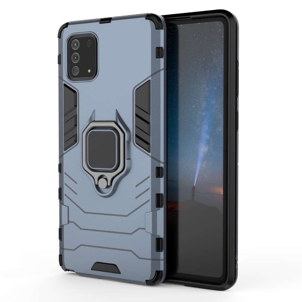 Case Samsung Galaxy A51 #เคสฝาหลังพลาสติกแข็ง +TPU Hybrid Case มีแหวนสวมนิ้วโลหะ