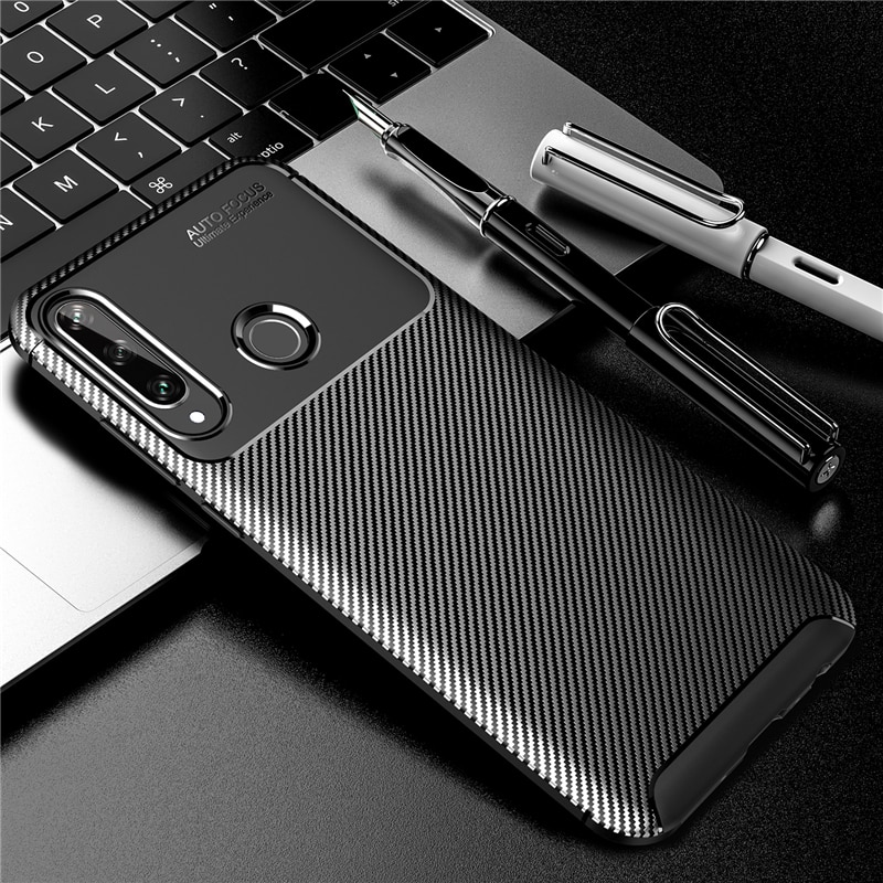 เคส Huawei Y6p #เคสฝาหลังนิ่ม Carbon Fiber Drop Resistant TPU