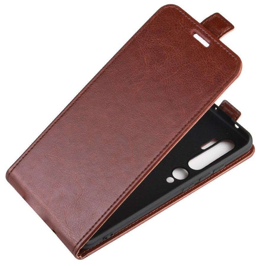 เคส Xiaomi Mi Note 10 Pro #เคสฝาพับหนัง PU Crazy Horse แนวตั้ง พร้อมช่องเสียบการ์ด