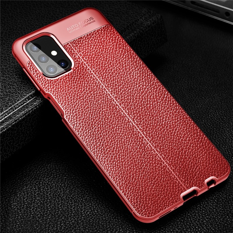 เคส Samsung Galaxy M51 #เคสฝาหลัง TPU ผิวลิ้นจี่ช่วยป้องกันลายนิ้วมือและกันลื่นได้ดี