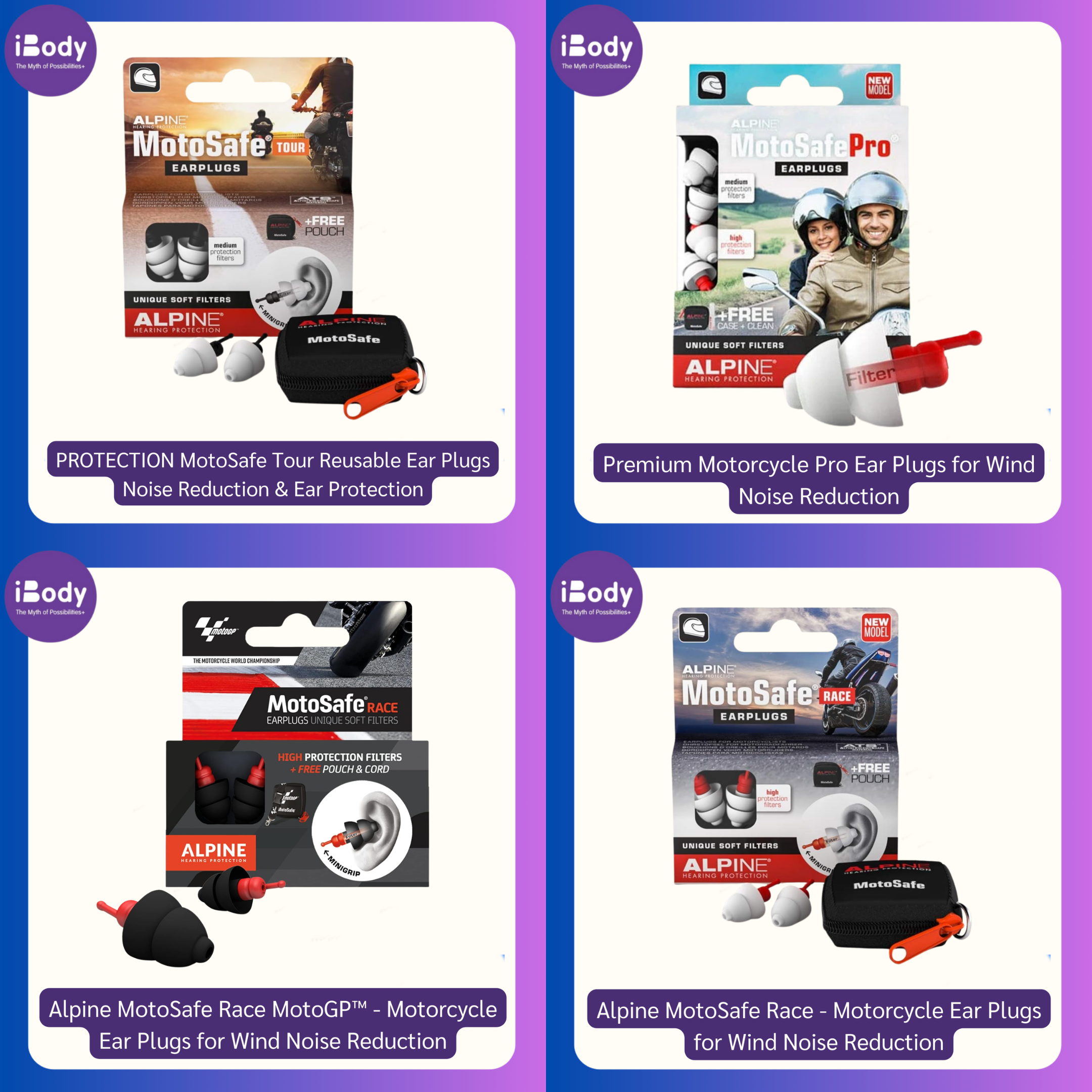 ที่อุดหู สำหรับขับจักรยานยนต์ ลดเสียงรบกวนจากลม Premium Motorcycle Ear Plugs for Wind Noise Reduction (Alpine®)