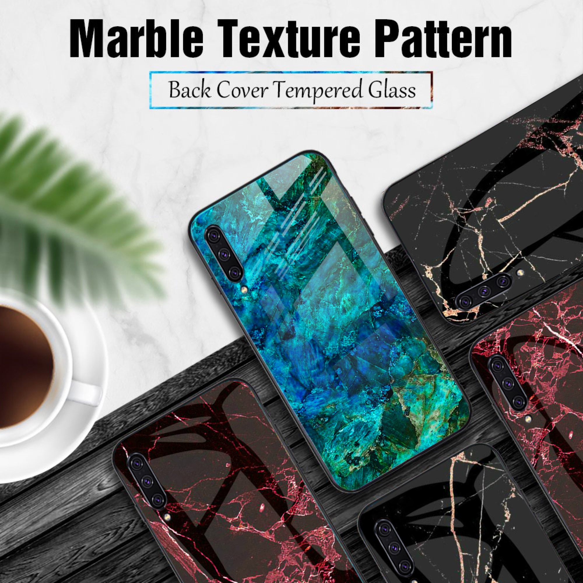 Case Huawei Y9s #เคสฝาหลัง Gradient Color ลายหินอ่อน Glass + PC + TPU Hybrid Case