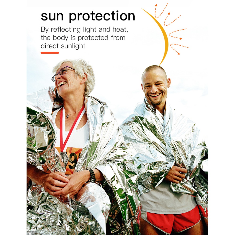ผ้าห่มฉุกเฉิน Emergency Blanket อุปกรณ์ช่วยชีวิตและเพิ่มความอบอุ่นให้ร่างกาย (J1)