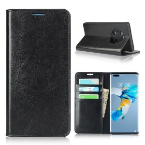 Case Huawei Mate 40 Pro #เคสฝาพับหนังแท้แบบกระเป๋าสตางค์คุณภาพดี Crazy Horse Genuine Leather Cover