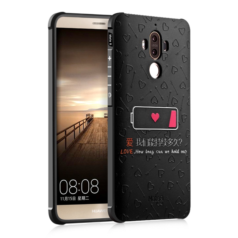 Case Huawei Mate 9 เคสฝาหลังสีดำลายนูน 3 มิติ