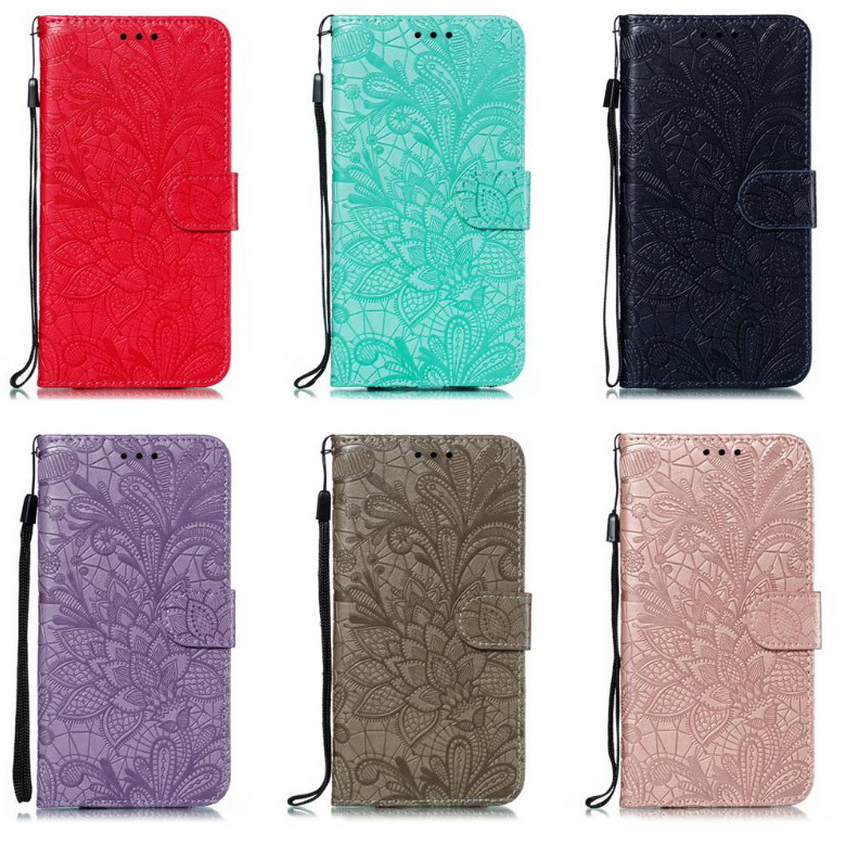 เคส Xiaomi Mi 10T #เคสฝาพับแบบกระเป๋าสตางค์หนัง PU พิมพ์ลายดอกไม้ลูกไม้ Imprint Lace Flower