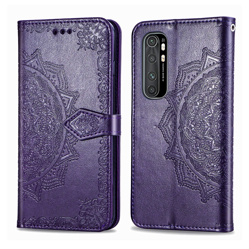 Case Xiaomi Mi Note 10 Lite #เคสฝาพับหนัง PU ผิวลายนูน Embossed Mandala Flower Leather Wallet