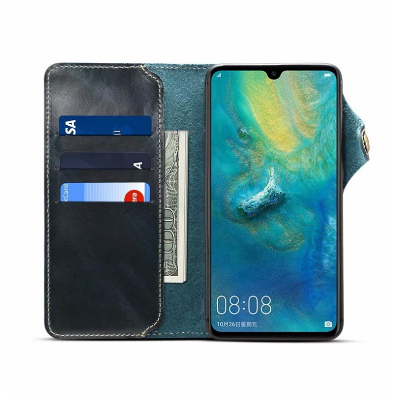 เคส Huawei Mate 20#เคสฝาพับหนังแท้พร้อมสายคล้อง Genuine Wallet Leather Phone Cover with Lanyard