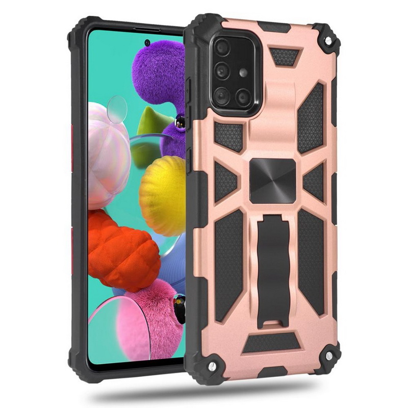 เคส Samsung Galaxy A51 #เคสฝาหลังพลาสติก ไฮบริด TPU + Kickstand
