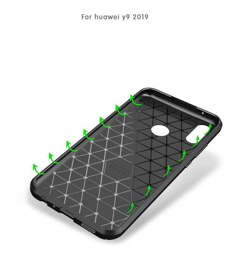 Case Huawei Y9 (2019) #เคสฝาหลังนิ่ม Carbon Fiber Anti-drop TPU Protection