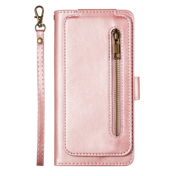 Case Samsung Galaxy Note 10+ #เคสฝาพับแบบกระเป๋าสตางค์ช่องใส่บัตรหลายช่อง Multi-slot Wallet Zippered Leather พร้อมสายคล้อง