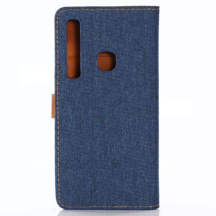 Case Samsung Galaxy A9 (2018) #เคสฝาพับแบบกระเป๋าสตางค์หนัง PU ผิวยีนส์ Jeans Cloth Wallet PU Leather