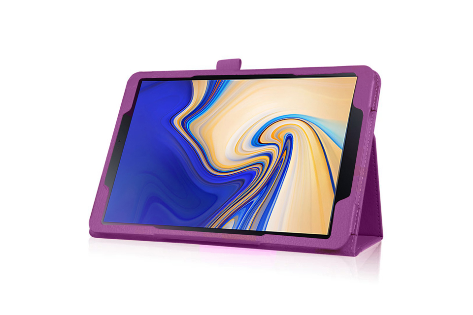 เคส Samsung Galaxy Tab S4 10.5นิ้ว T830/T835 #เคสฝาพับหนัง PU ผิวลิ้นจี่ Litchi Skin Leather Case