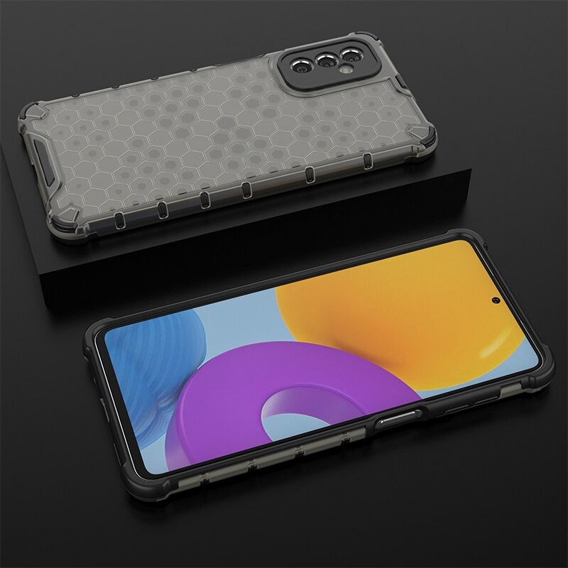Case Samsung Galaxy M52 5G#เคสฝาหลังกันกระแทก Honeycomb Shock Absorber TPU + PC + Silicone Hybrid