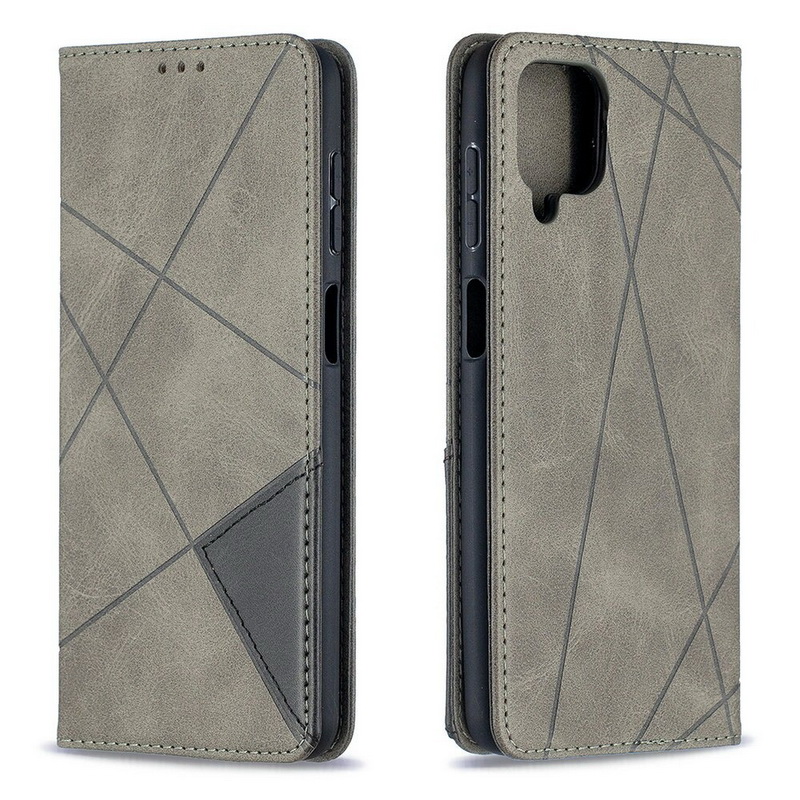 เคส Samsung Galaxy A42 5G #เคสฝาพับหนัง PU มีช่องเสียบ ID บัตรอื่นๆในตัว Geometric Pattern Leather Card Holder Protective