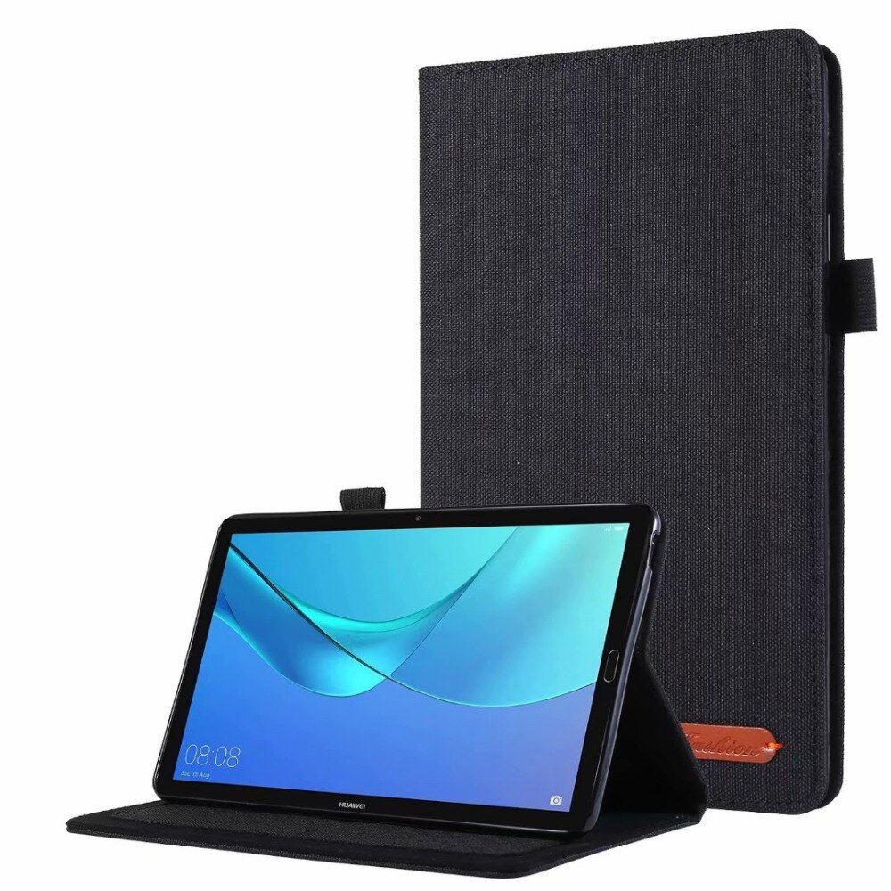 Case Huawei MediaPad M5 Lite 8 #เคสฝาพับหนัง PU ผิวผ้าพับตั้งได้ Cloth Leather Wallet