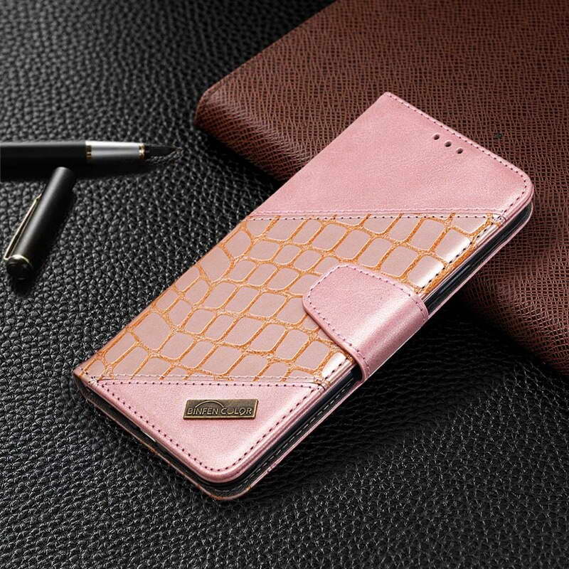 เคส iPhone 13 Pro #เคสฝาพับหนัง PU ลายนูนมีช่องเสียบบัตร Luxury Crocodile Texture Wallet Emboss Leather Stand Phone Case
