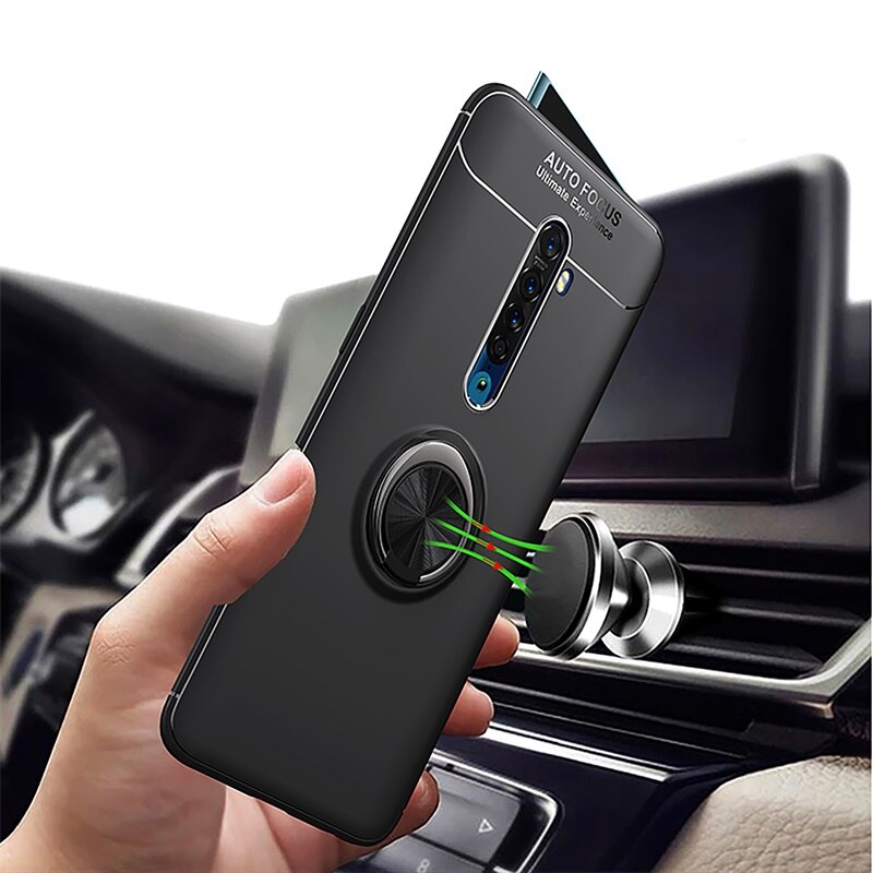 Case OPPO Reno 2 #เคสฝาหลัง TPU Finger Ring Kickstand (แผ่นโลหะแบบ Built-in)