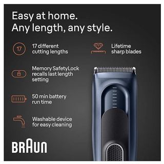Braun® Hair Clipper Series 5 ปัตตาเลี่ยนตัดผมไร้สาย เครื่องตัดผมไฟฟ้า