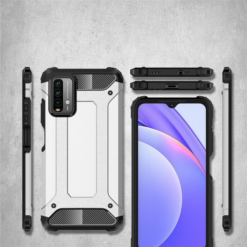 เคส Redmi 9T #เคสฝาหลังเกราะป้องกัน ไฮบริด พลาสติก+TPU Heavy Duty Rugged Hybrid