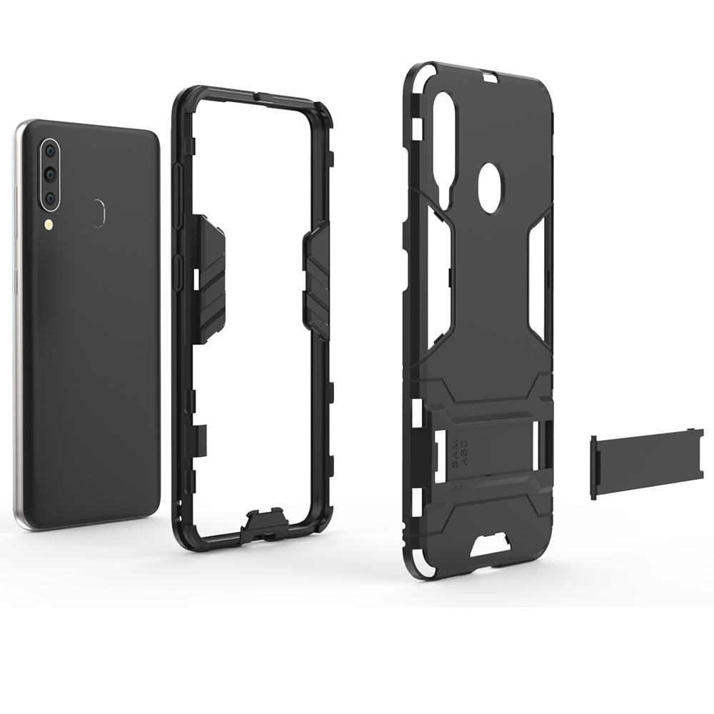 เคส Samsung Galaxy A20s #เคสฝาหลังพลาสติก ไฮบริด TPU + Kickstand (สินค้าพร้อมส่ง)