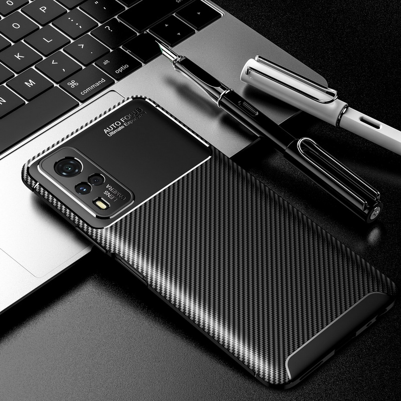 เคส Vivo Y31 2021 #เคสฝาหลังนิ่ม Carbon Fiber Anti-drop TPU Protection