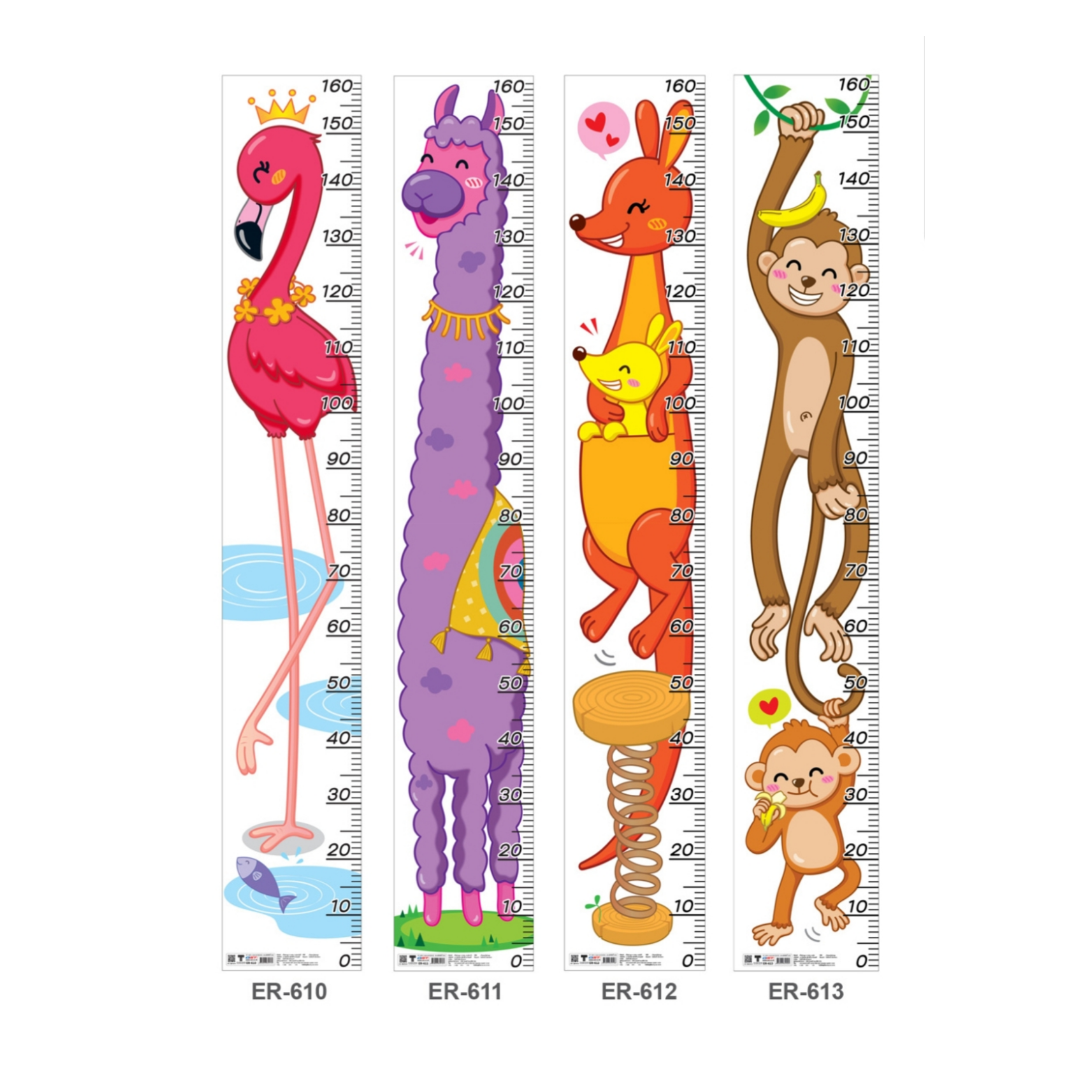 โปสเตอร์วัดส่วนสูงลายสัตว์น่ารัก ขนาด25x160cm