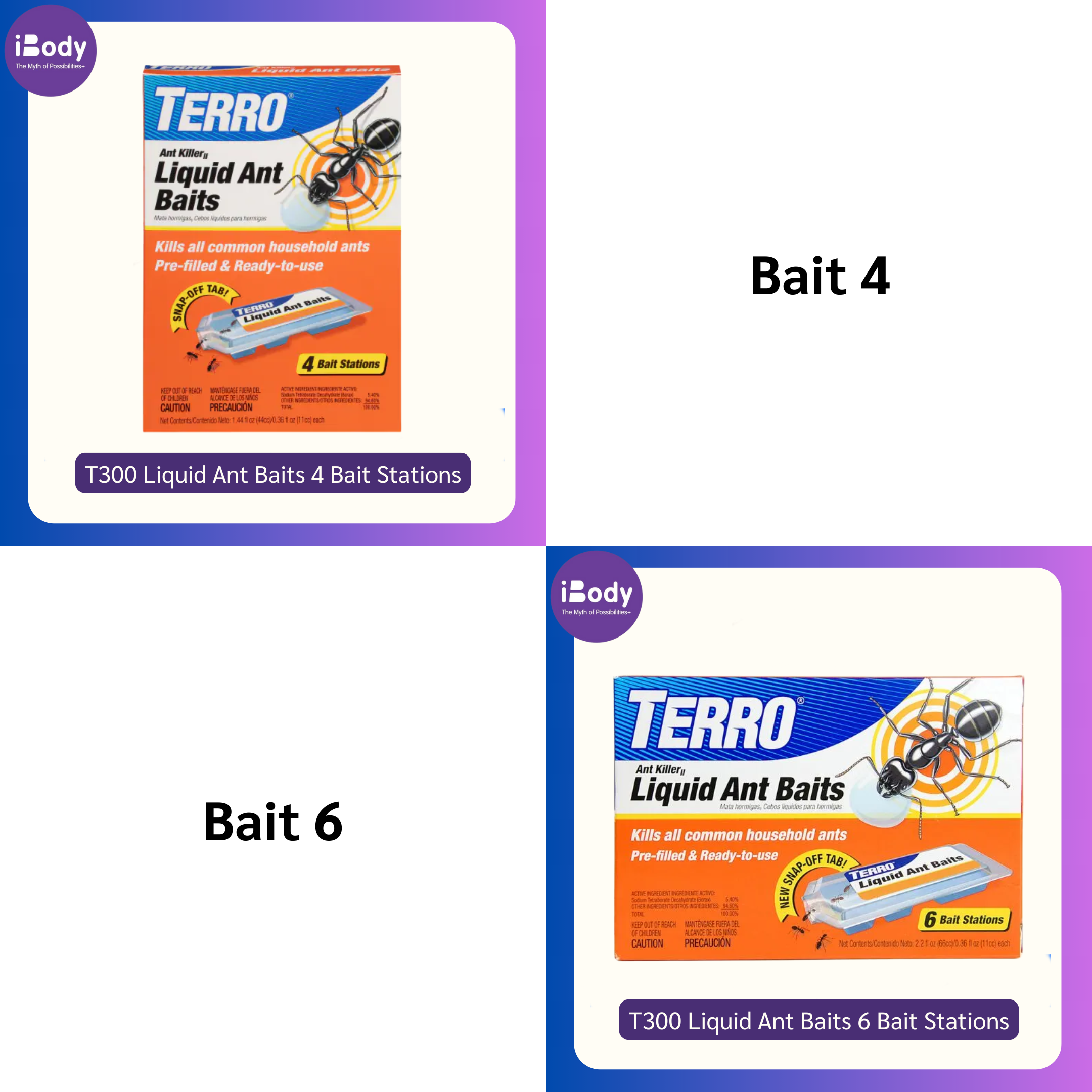 ผลิตภัณฑ์กำจัดมด T300 Liquid Ant Baits 4, 6 Bait Stations (TERRO®)